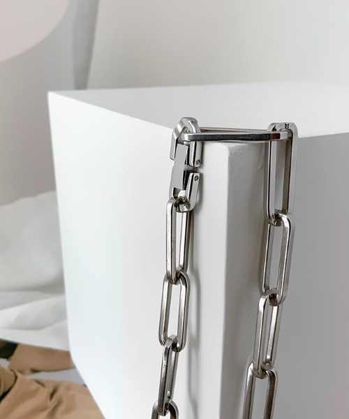 ALL RUNS（オールランズ）の「スクエアチェーンネックレス（ネックレス・メンズ・シルバー・FREE）」の2枚目の写真