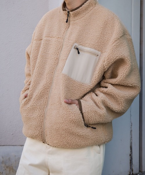 ZIP FIVE(ジップファイブ)の「【ZIP FIVE】 もこもこあったか ボア フリース スタンド ブルゾン / ボアジャケット(ブルゾン・レディース・ベージュ/ベージュ系1/カーキ/ブラック/ホワイト系/ホワイト×ブラック/ブラウン/ホワイト/ベージュ系・MEDIUM/LARGE/X-LARGE)」の19枚目の写真
