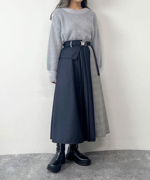 NICOLE CLUB（ニコル クラブ）の「プリーツMIXフレアスカート