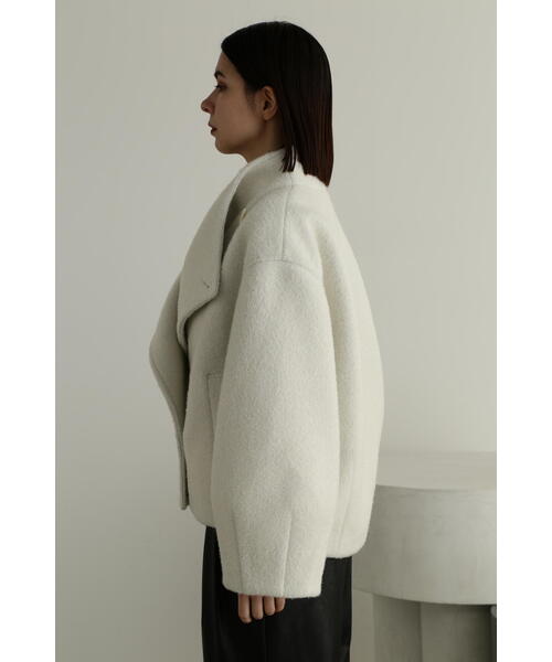 未使用級✨ジルスチュアート　ブークレボンディングショートコート　M 白 JILL STUART（ジルスチュアート）の「◇ブークレボンディングショート