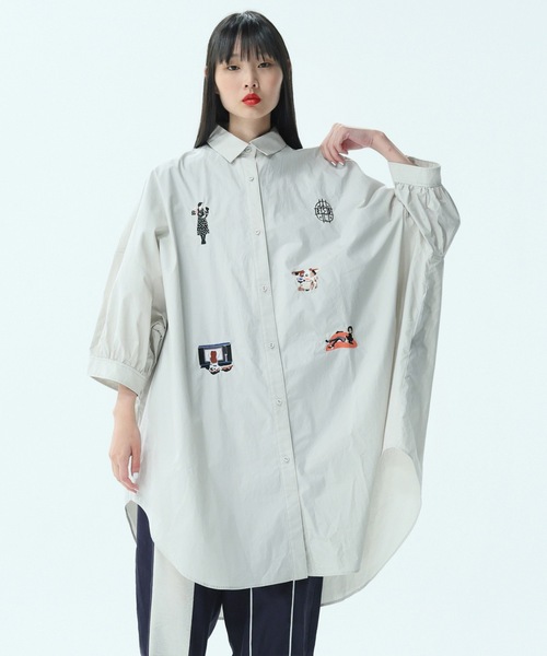 BEDSIDEDRAMA(ベットサイドドラマ)の「Omnibus Horror Shirts(シャツワンピース・レディース・アイボリー/ブラック・1)」の2枚目の写真