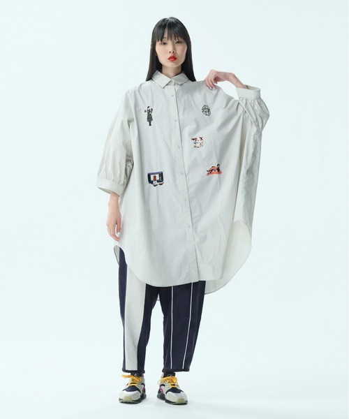 BEDSIDEDRAMA(ベットサイドドラマ)の「Omnibus Horror Shirts(シャツワンピース・レディース・アイボリー/ブラック・1)」の3枚目の写真