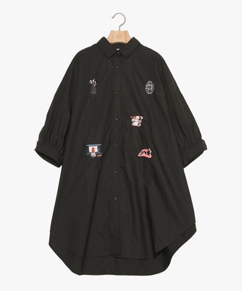 BEDSIDEDRAMA(ベットサイドドラマ)の「Omnibus Horror Shirts(シャツワンピース・レディース・アイボリー/ブラック・1)」の9枚目の写真