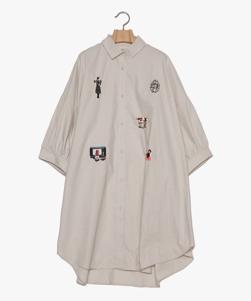 BEDSIDEDRAMA(ベットサイドドラマ)の「Omnibus Horror Shirts(シャツワンピース・レディース・アイボリー/ブラック・1)」の11枚目の写真