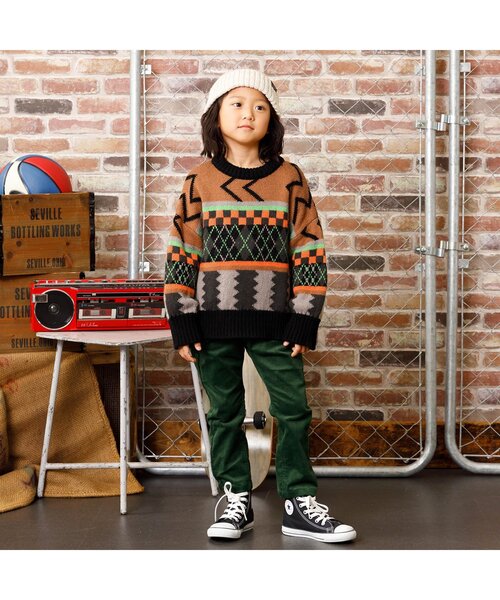 F.O.KIDS（エフオーキッズ）の「【マシンウォッシャプル】ジャガードニット（ニット/セーター・キッズ・チャコール/ベージュ・130/140/150/80/90/110/120/100/95）」の3枚目の写真