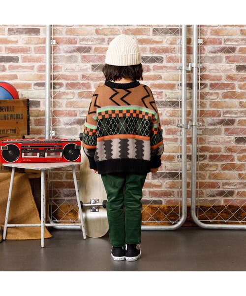 F.O.KIDS（エフオーキッズ）の「【マシンウォッシャプル】ジャガードニット（ニット/セーター・キッズ・チャコール/ベージュ・130/140/150/80/90/110/120/100/95）」の4枚目の写真