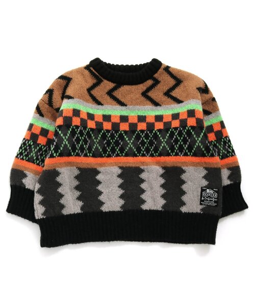 F.O.KIDS（エフオーキッズ）の「【マシンウォッシャプル】ジャガードニット（ニット/セーター・キッズ・チャコール/ベージュ・130/140/150/80/90/110/120/100/95）」の5枚目の写真