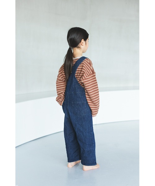 ooju（オージュ）の「【ooju】ボーダーロングTシャツ（Tシャツ/カットソー・キッズ・ブラウン/グリーン/ベージュ/キャメル・1/2/3/4）」の12枚目の写真