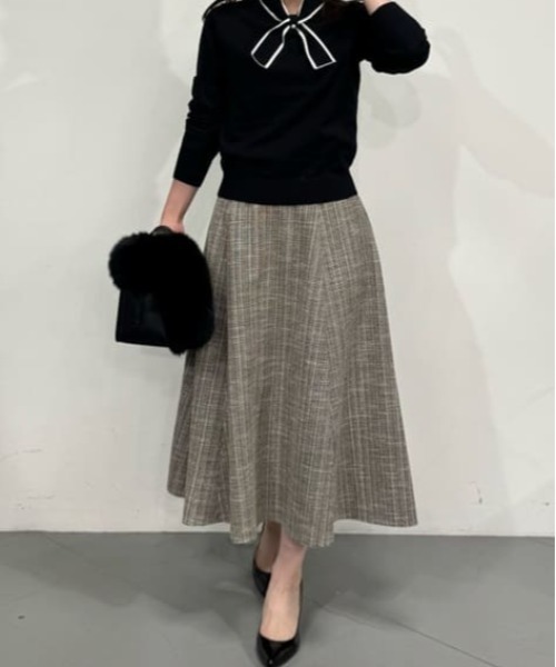 ketty（ケティ）の「【選べる2丈 S/Mサイズシリーズ】カットツィードフレアスカート ≪手洗い可能≫（スカート・レディース・ブラック系その他/ピンク/ブラック/ベージュ/ベージュ系その他/ピンク系その他・S/M）」の7枚目の写真