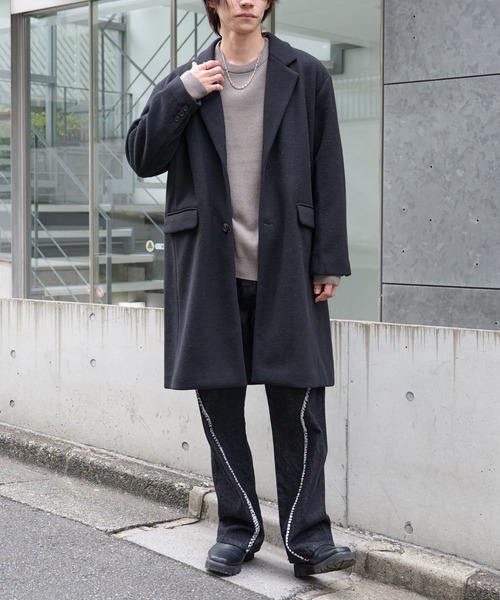 COLONY 2139(コロニートゥーワンスリーナイン)の「テックウールチェスターコート(チェスターコート・メンズ・グレイッシュベージュ/ブラック・MEDIUM/LARGE)」の21枚目の写真