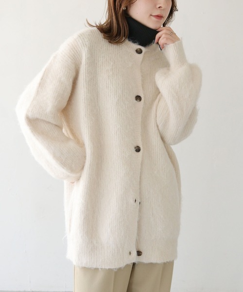 HER CLOSET（ハークローゼット）の「【shemoshelly】オフタートルニットケープ（付け襟・レディース・アイボリー/ブルー/ブラウン/ブラック・M）」の18枚目の写真