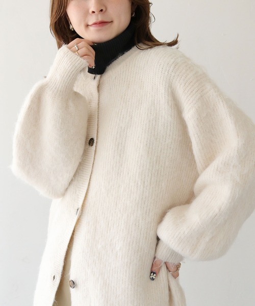 HER CLOSET（ハークローゼット）の「【shemoshelly】オフタートルニットケープ（付け襟・レディース・アイボリー/ブルー/ブラウン/ブラック・M）」の17枚目の写真