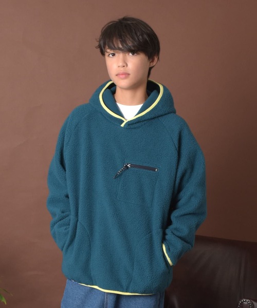 PEN FIELD（ペンフィールド）の「【Penfield】【あったか】ボアフリース・パーカー（その他トップス・キッズ・グリーン/ブラック/ベージュ・140cm/170cm/150cm/160cm）」の3枚目の写真