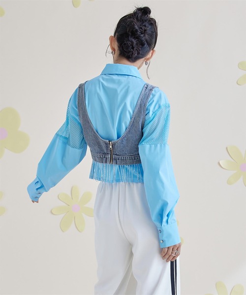 miette（ミエット）の「ビジューフリンジデニムビスチェ（Tシャツ/カットソー・レディース・ブルー・FREE）」の13枚目の写真