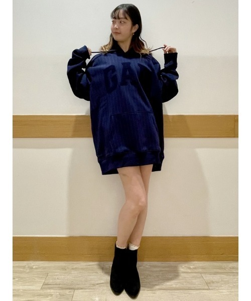 GAP(ギャップ)の「GAPテクスチャーアーチロゴ パーカー(ユニセックス)(パーカー・メンズ・ネイビー/ブラウン/ホワイト系その他・L/XL/M/XS/S)」の8枚目の写真
