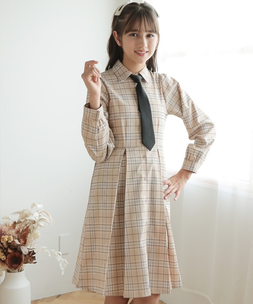 Amourire girl（アムリールガール）の「ネクタイ付き チェック