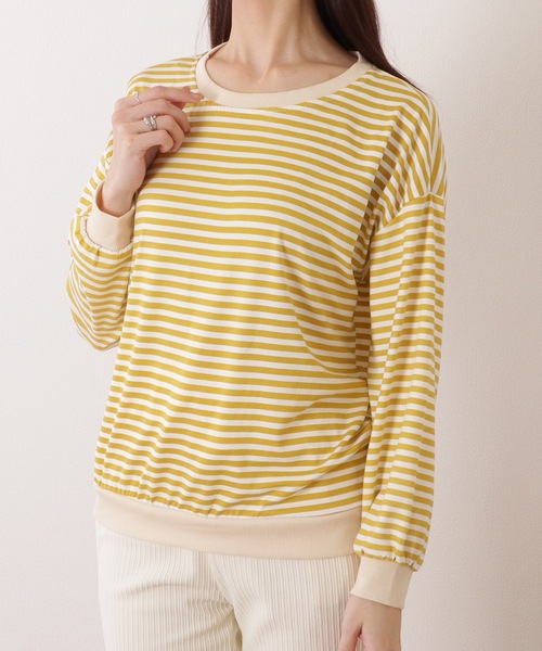 Lace Ladies(レースレディース)の「ビッグ シルエット クルーネック ボーダー プルオーバー(Tシャツ/カットソー・レディース・レッド/ブラック/イエロー・XL/M)」の16枚目の写真