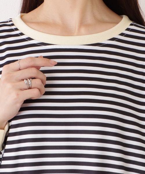 Lace Ladies(レースレディース)の「ビッグ シルエット クルーネック ボーダー プルオーバー(Tシャツ/カットソー・レディース・レッド/ブラック/イエロー・XL/M)」の21枚目の写真