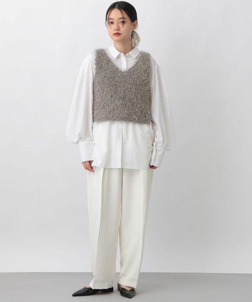 A part by（アパートバイ）の「ラメフェザーノースリーブ（ベスト・レディース・ライトベージュ/チャコールグレー・FREE）」の15枚目の写真