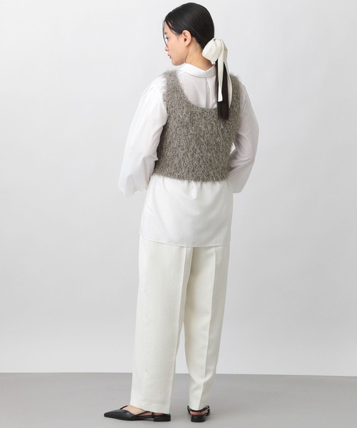 A part by（アパートバイ）の「ラメフェザーノースリーブ（ベスト・レディース・ライトベージュ/チャコールグレー・FREE）」の12枚目の写真