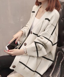 韓国♡ツイードカーディガンチェック柄 上品なジャケット　トップス　長袖レディース チェック 韓国」に該当するレディースのカーディガン/ボレロ