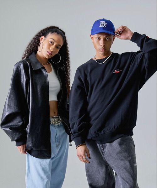 FUBU( フブ)の「FUBU フブ ロゴ 刺繍 エコレザー アメカジ バックワッペン フライト ジャケット ブルゾン ボンバージャケット(MA-1・メンズ・ブラック・M/L/XL/XXL)」の16枚目の写真