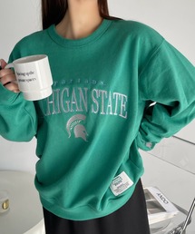 【DISCUS× Michigan University コラボ】 カレッジロゴ 裏毛 スウェット