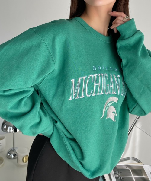 DISCUS ATHLETIC(ディスカス アスレチック)の「【DISCUS× Michigan University コラボ】 カレッジロゴ 裏毛 スウェット(スウェット・レディース・グリーン/ホワイト・L/M)」の11枚目の写真