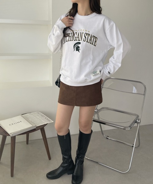 DISCUS ATHLETIC(ディスカス アスレチック)の「【DISCUS× Michigan University コラボ】 カレッジロゴ 裏毛 スウェット(スウェット・レディース・グリーン/ホワイト・L/M)」の9枚目の写真
