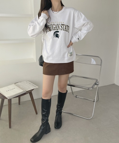DISCUS ATHLETIC(ディスカス アスレチック)の「【DISCUS× Michigan University コラボ】 カレッジロゴ 裏毛 スウェット(スウェット・レディース・グリーン/ホワイト・L/M)」の5枚目の写真