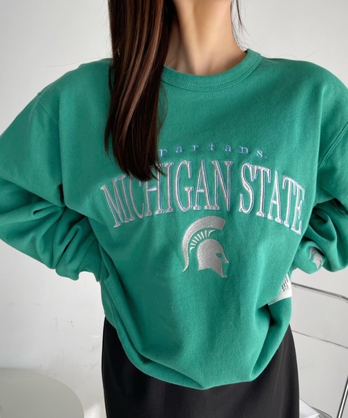 DISCUS ATHLETIC(ディスカス アスレチック)の「【DISCUS× Michigan University コラボ】 カレッジロゴ 裏毛 スウェット(スウェット・レディース・グリーン/ホワイト・L/M)」の13枚目の写真