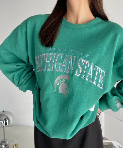 DISCUS ATHLETIC(ディスカス アスレチック)の「【DISCUS× Michigan University コラボ】 カレッジロゴ 裏毛 スウェット(スウェット・レディース・グリーン/ホワイト・L/M)」の14枚目の写真