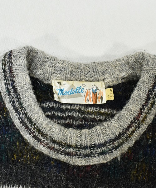 VINTAGE(ヴィンテージ)の「【ヴィンテージ古着】WE BE modelle ミックスカラー 総柄 デザインニット(ニット/セーター・メンズ・その他・LARGE)」の2枚目の写真