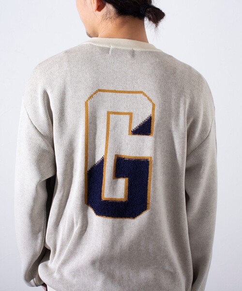 GLOSTER（グロスター）の「【GLOSTER/グロスター】GOODNESS ループジャガード カレッジニット（ニット/セーター・メンズ・キナリ/グレー/ネイビー・S/M/L）」の6枚目の写真