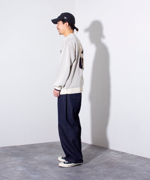 GLOSTER（グロスター）の「【GLOSTER/グロスター】GOODNESS ループジャガード カレッジニット（ニット/セーター・メンズ・キナリ/グレー/ネイビー・S/M/L）」の8枚目の写真