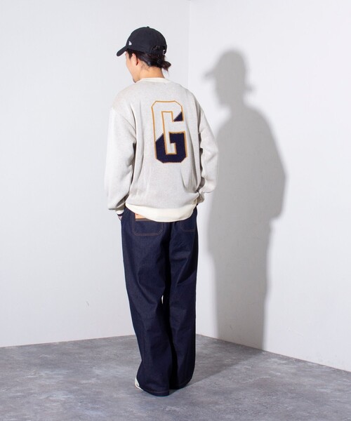 GLOSTER（グロスター）の「【GLOSTER/グロスター】GOODNESS ループジャガード カレッジニット（ニット/セーター・メンズ・キナリ/グレー/ネイビー・S/M/L）」の9枚目の写真