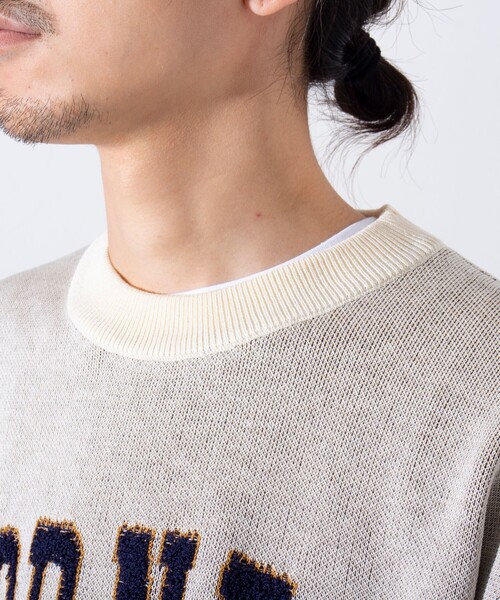 GLOSTER（グロスター）の「【GLOSTER/グロスター】GOODNESS ループジャガード カレッジニット（ニット/セーター・メンズ・キナリ/グレー/ネイビー・S/M/L）」の13枚目の写真
