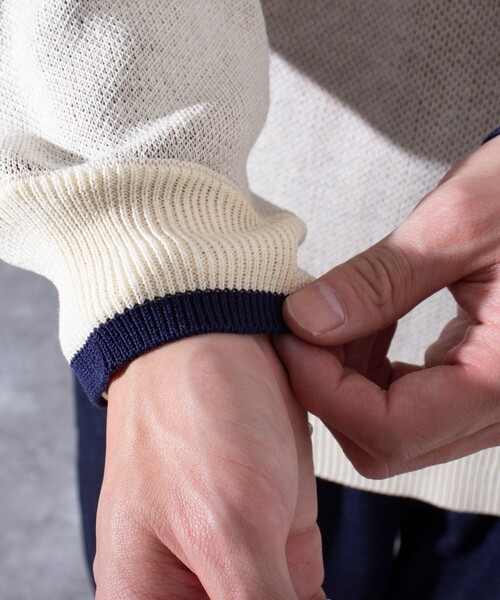 GLOSTER（グロスター）の「【GLOSTER/グロスター】GOODNESS ループジャガード カレッジニット（ニット/セーター・メンズ・キナリ/グレー/ネイビー・S/M/L）」の14枚目の写真