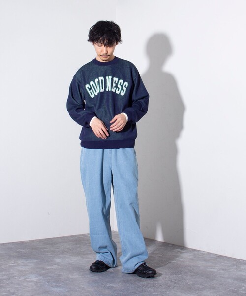 GLOSTER（グロスター）の「【GLOSTER/グロスター】GOODNESS ループジャガード カレッジニット（ニット/セーター・メンズ・キナリ/グレー/ネイビー・S/M/L）」の20枚目の写真