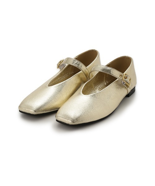 Mila Owen（ミラオーウェン）の「アイレットベルトソフトメリージェーン（パンプス・レディース・ゴールド/アイボリー/ブラック・36/37/38）」の4枚目の写真