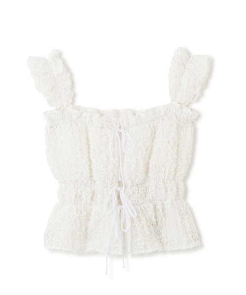 MECRE(メクル)の「フロントリボンシャーリングキャミブラウス(シャツ/ブラウス・レディース・ホワイト/ブラック・FREE)」の12枚目の写真