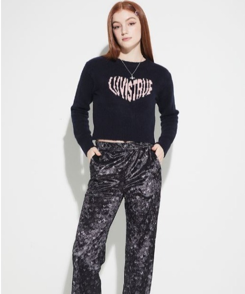 LUVISTRUE(ラヴイズトゥルー)の「OW HEART LOGO KNIT(ニット/セーター・レディース・ネイビー/ブラック/アイボリー・FREE)」の15枚目の写真