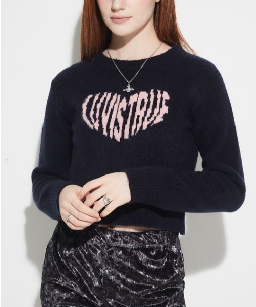 LUVISTRUE(ラヴイズトゥルー)の「OW HEART LOGO KNIT(ニット/セーター・レディース・ネイビー/ブラック/アイボリー・FREE)」の16枚目の写真