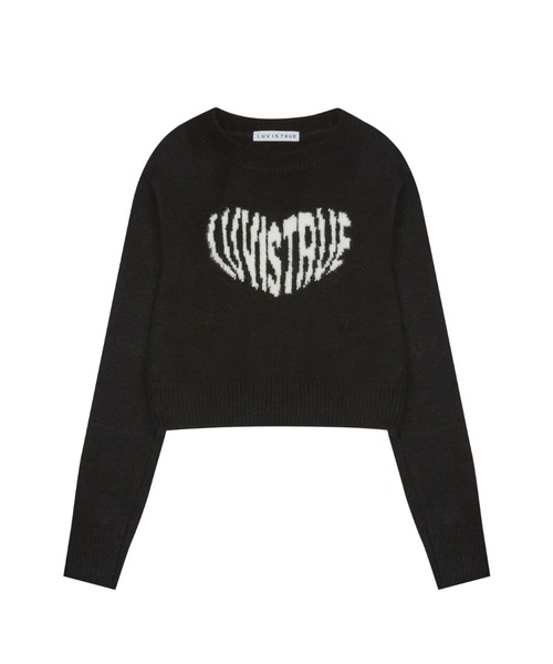 LUVISTRUE(ラヴイズトゥルー)の「OW HEART LOGO KNIT(ニット/セーター・レディース・ネイビー/ブラック/アイボリー・FREE)」の12枚目の写真