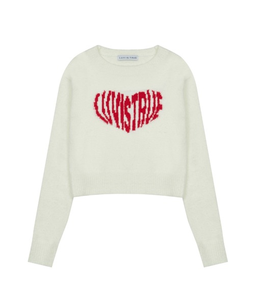 LUVISTRUE(ラヴイズトゥルー)の「OW HEART LOGO KNIT(ニット/セーター・レディース・ネイビー/ブラック/アイボリー・FREE)」の7枚目の写真