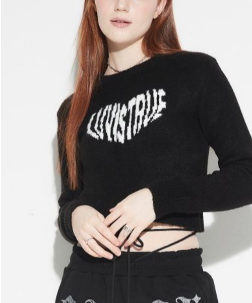 LUVISTRUE(ラヴイズトゥルー)の「OW HEART LOGO KNIT(ニット/セーター・レディース・ネイビー/ブラック/アイボリー・FREE)」の11枚目の写真