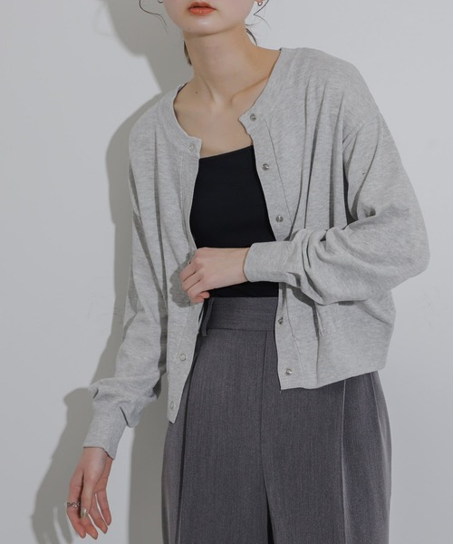 SENSE OF PLACE by URBAN RESEARCH（センスオブプレイスバイアーバンリサーチ）の「リングドットクルーネックカーディガン（カーディガン/ボレロ・レディース・オフホワイト/ブラック/ライトグレー・ONE）」の3枚目の写真