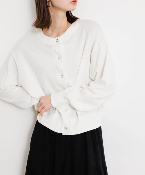 SENSE OF PLACE by URBAN RESEARCH（センスオブプレイスバイアーバンリサーチ）の「リングドットクルーネックカーディガン（カーディガン/ボレロ・レディース・オフホワイト/ブラック/ライトグレー・ONE）」の8枚目の写真