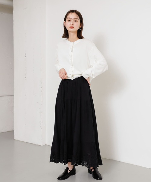 SENSE OF PLACE by URBAN RESEARCH（センスオブプレイスバイアーバンリサーチ）の「リングドットクルーネックカーディガン（カーディガン/ボレロ・レディース・オフホワイト/ブラック/ライトグレー・ONE）」の9枚目の写真