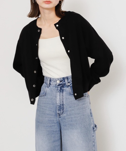 SENSE OF PLACE by URBAN RESEARCH（センスオブプレイスバイアーバンリサーチ）の「リングドットクルーネックカーディガン（カーディガン/ボレロ・レディース・オフホワイト/ブラック/ライトグレー・ONE）」の10枚目の写真